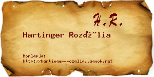 Hartinger Rozália névjegykártya